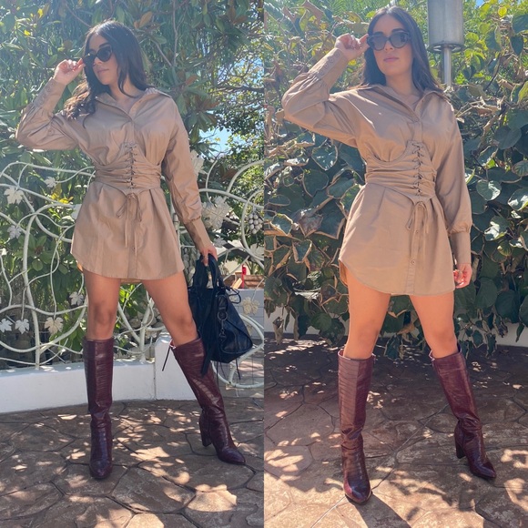 *24 FRIDAY SALE* Killer Queen Corset Lace Up Shirt Dress - Picture 8 of 8